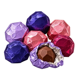 Gemas de chocolate de una búsqueda del tesoro personalizada